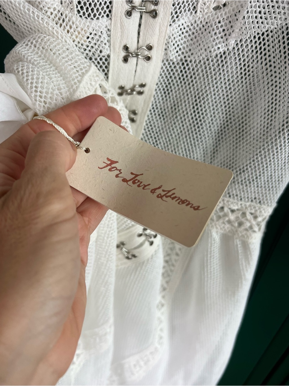 NWT For Love & Lemons Victorian Tulle Mini Dress in White Edwardian Small - Picture 8 of 8
